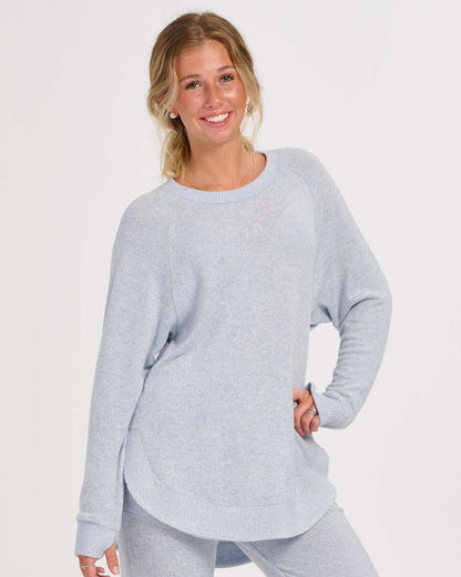 Boxercraft Women's Cuddle Oversize Pullover Sweater BW1102 #colormdl_Sky Blue Heather