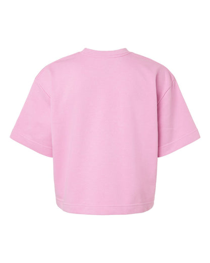 American Apparel Women's French Terry Mid-Length Boxy Top FTCB0 #color_Powder Pink