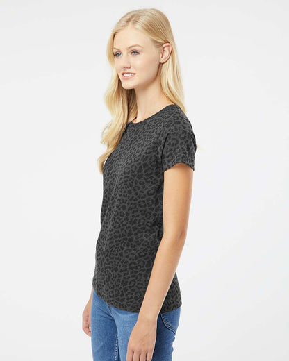 LAT Women's Fine Jersey Tee 3516 #colormdl_Black Leopard