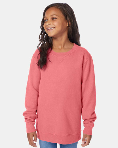 ComfortWash by Hanes Garment-Dyed Youth Crewneck Sweatshirt GDH475 #colormdl_Coral Craze