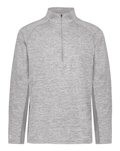 Holloway Men's Electrify CoolCore® Quarter-Zip Pullover 222574 #color_Athletic Grey Heather
