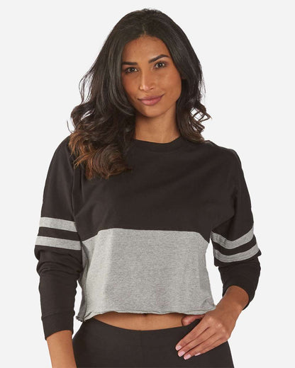 Boxercraft Women's Crop Retro Jesery BW3515 #colormdl_Black/ Oxford