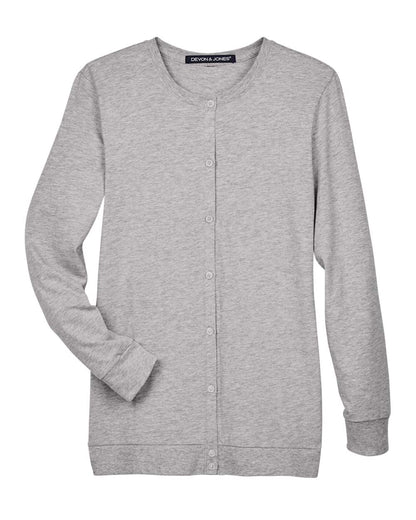 Devon & Jones Women's Perfect Fit™ Ribbon Cardigan DP181W #color_GREY HEATHER