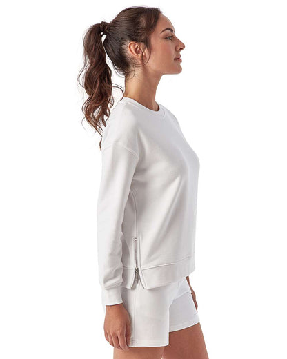 TriDri Women's Billie Side-Zip Crewneck Sweatshirt TD600 #colormdl_White