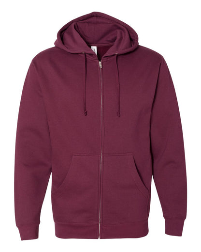 Independent Trading Co. Unisex Midweight Full-Zip Hooded Sweatshirt SS4500Z #color_Maroon