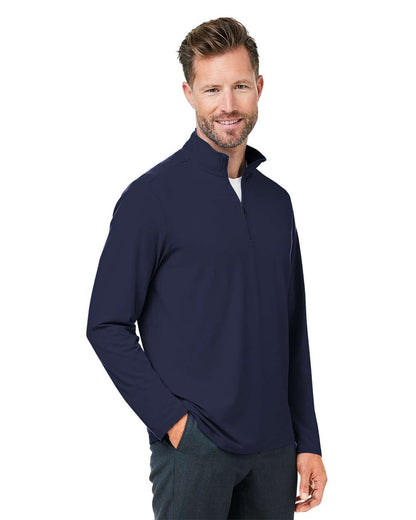 Devon & Jones Men's Raleigh Stretch Quarter-Zip Pullover DG425 #colormdl_Navy