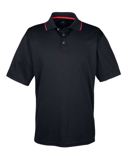 UltraClub Men's Cool & Dry Sport Two-Tone Polo 8406 #color_Black/ Red