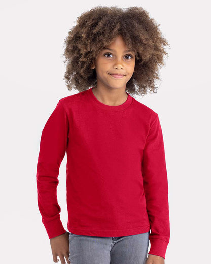 Next Level Youth Cotton Long Sleeve T-Shirt 3311 #colormdl_Red