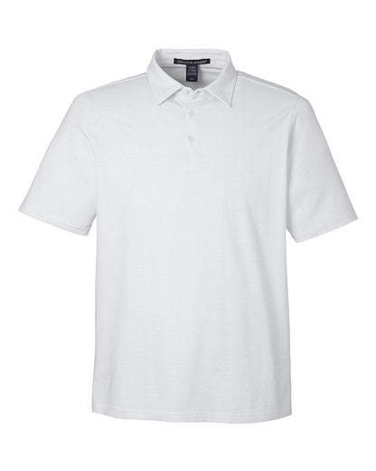 Devon & Jones Men's Crownlux Performance® Geo Polo DG101 #color_White/ Silver