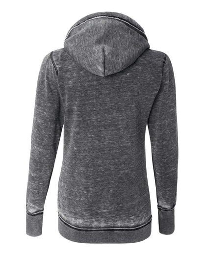 J. America Women's Zen Fleece Full-Zip Hooded Sweatshirt 8913 #color_Dark Smoke