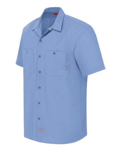 Dickies Men's Tall Industrial Short Sleeve Work Shirt S535T #color_Light Blue