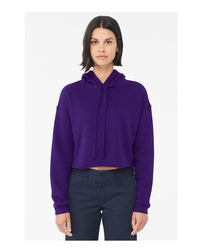 BELLA + CANVAS Women's Crop Fleece Hoodie 7502 #colormdl_Team Purple