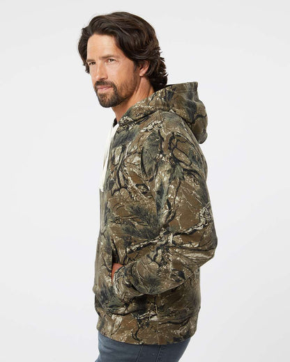 J. America Men's Triblend Fleece Hooded Sweatshirt 8871 #colormdl_Outdoor Camo Triblend