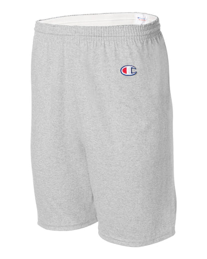 Champion Cotton Jersey 6" Shorts 8187 #color_Silver Grey
