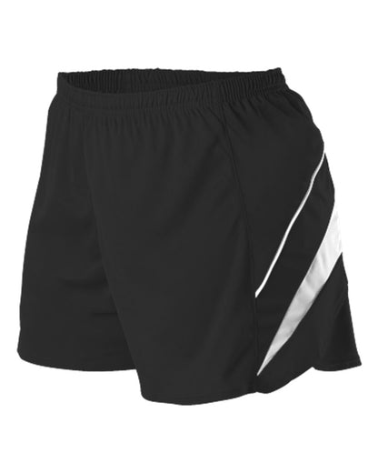 Alleson Athletic Women's Loose Fit Track Shorts R1LFPW #color_Black/ White