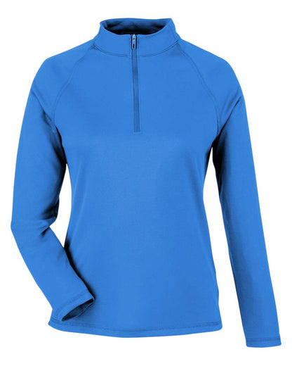 North End Women's Express Tech Performance Pique Quarter-Zip Pullover NE412W #color_Light Nautical Blue