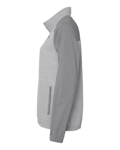 Adidas Women's Heather Block Full-Zip Windshirt A547 #color_Grey Three/ Grey Three Heather