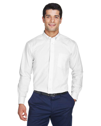 Devon & Jones Men's Crown Collection® Oxford Woven Dress Shirt D630 #colormdl_White