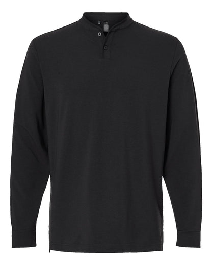 Adidas Men's Henley Long Sleeve T-Shirt A597 #color_Black