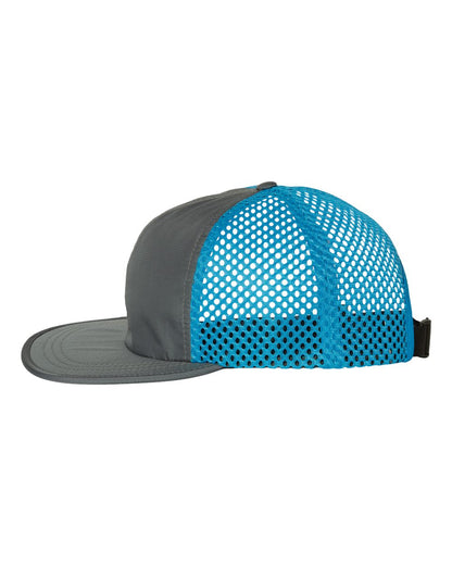 Richardson Rogue Wide Set Mesh Cap 935 #color_Charcoal/ Cyan