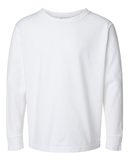 ComfortWash by Hanes Garment-Dyed Youth Long Sleeve T-Shirt GDH275 #color_White
