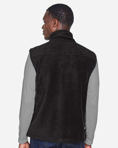 Harriton Unisex Fleece Full-Zip Vest M985 #colormdl_Black