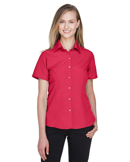 Harriton Women's Barbados Textured Camp Shirt M560W #colormdl_Parrot Red
