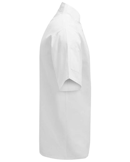Artisan Collection by Reprime Unisex Ten Studded Front Short Sleeve Chef Coat RP664 #color_White