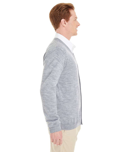 Harriton Men's Pilbloc™ V-Neck Button Cardigan Sweater M425 #colormdl_Grey Heather