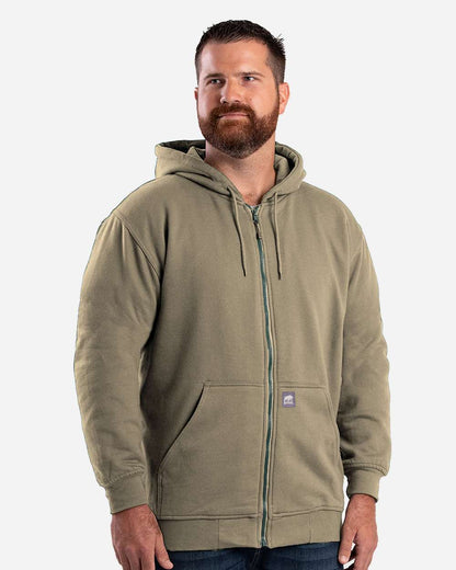 Berne Apparel Men's Tall Heritage Thermal-Lined Full-Zip Hooded Sweatshirt SZ101T #colormdl_Alpine Green