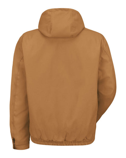Red Kap Men's Blended Duck Zip-Front Hooded Jacket JD20 #color_Brown Duck