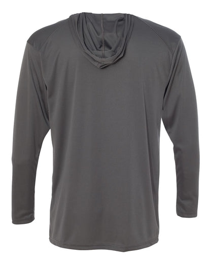 Badger B-Core Hooded Long Sleeve T-Shirt 4105 #color_Graphite