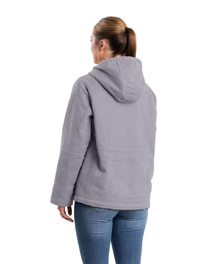 Berne Apparel Women's Sherpa-Lined Twill Hooded Jacket WHJ48 #colormdl_Smoke