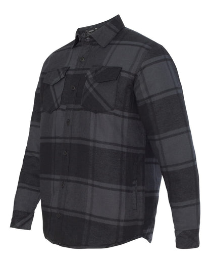 Burnside Men's Quilted Flannel Shirt Jacket 8610 #color_Black Plaid