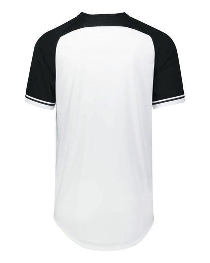 Russell Athletic Unisex Classic V-Neck Jersey R01X3M #color_White/ Black/ White