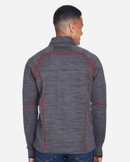 North End Men's Flux Mélange Bonded Fleece Jacket 88697 #colormdl_Carbon/ Olympic Red