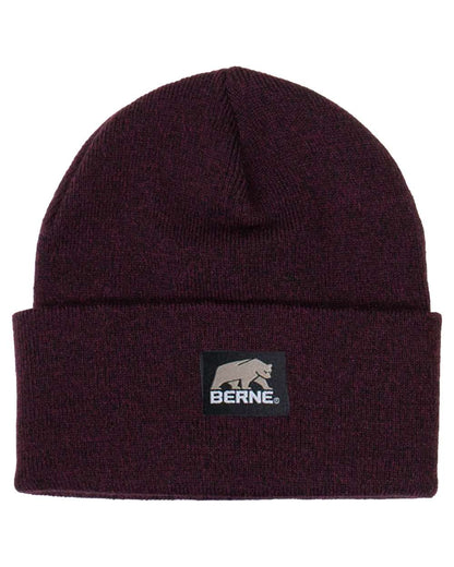 Berne Apparel Heritage Knit Cuff Beanie H150 #color_Maroon/ Black