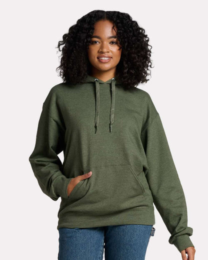 JERZEES Unisex Ultimate CVC Hooded Sweatshirt IC49MR #colormdl_Military Green Heather
