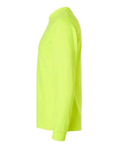 Gildan Unisex Ultra Cotton® Long Sleeve T-Shirt 2400 #color_Safety Green