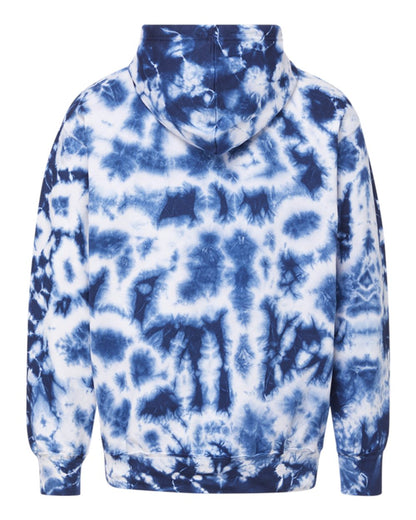 MV Sport Unisex Classic Fleece Tie-Dye Hooded Sweatshirt 1290 #color_Navy Tie Dye
