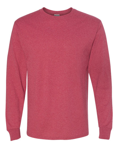 JERZEES Men's Dri-Power® Long Sleeve 50/50 T-Shirt 29LSR #color_Vintage Heather Red