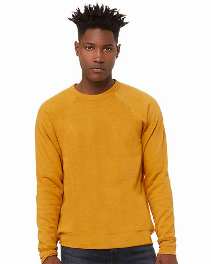 BELLA + CANVAS Sponge Fleece Raglan Crewneck Sweatshirt 3901 #colormdl_Heather Mustard