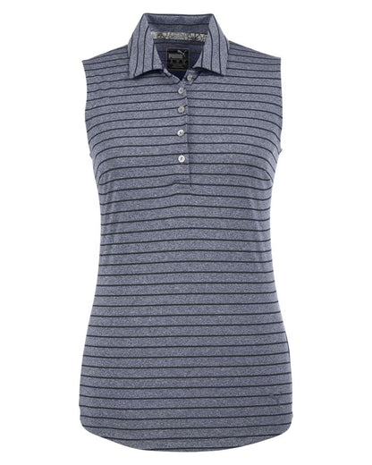 Puma Golf Women's Rotation Stripe Sleeveless Polo 597222 #color_Peacoat