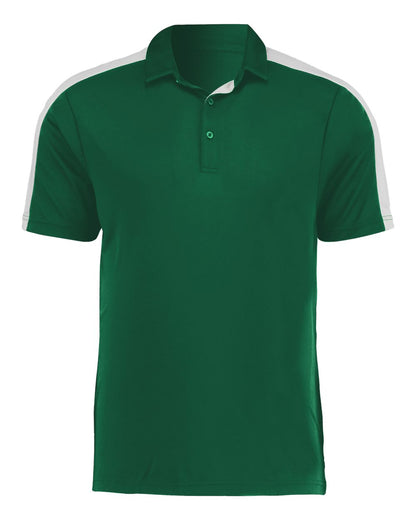 Augusta Sportswear Two-Tone Vital Polo 5028 #color_Dark Green/ White