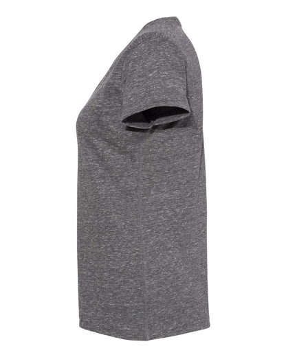 LAT Women's Harborside Mélange V-Neck Tee 3591 #color_Smoke Melange