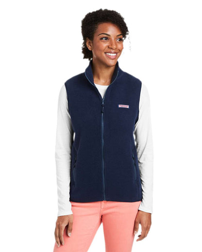 vineyard vines Women's Harbor Fleece Vest O001412 #colormdl_Vineyard Navy