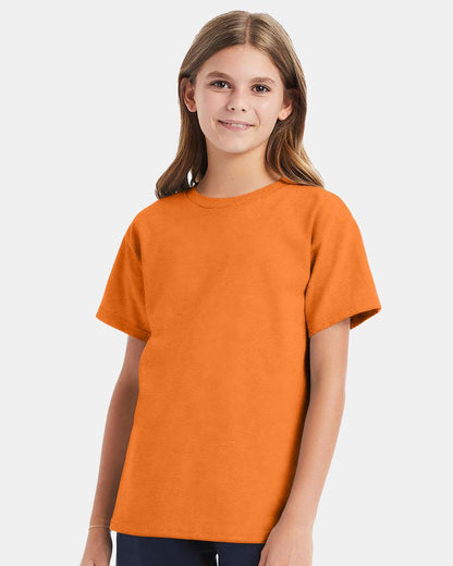 Hanes Essential-T Youth T-Shirt 5480 #colormdl_Tennessee Orange