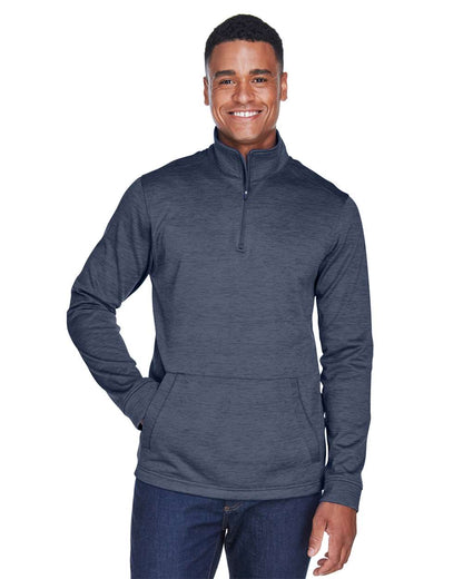 Devon & Jones Men's Newbury Mélange Fleece Quarter-Zip Pullover DG798 #colormdl_Navy Heather