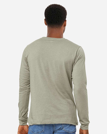 BELLA + CANVAS Heather CVC Long Sleeve Tee 3501CVC #colormdl_Heather Stone