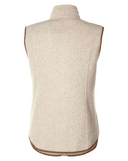 North End Women's Aura Sweater Fleece Vest NE714W #color_Oatmeal Heather/ Teak